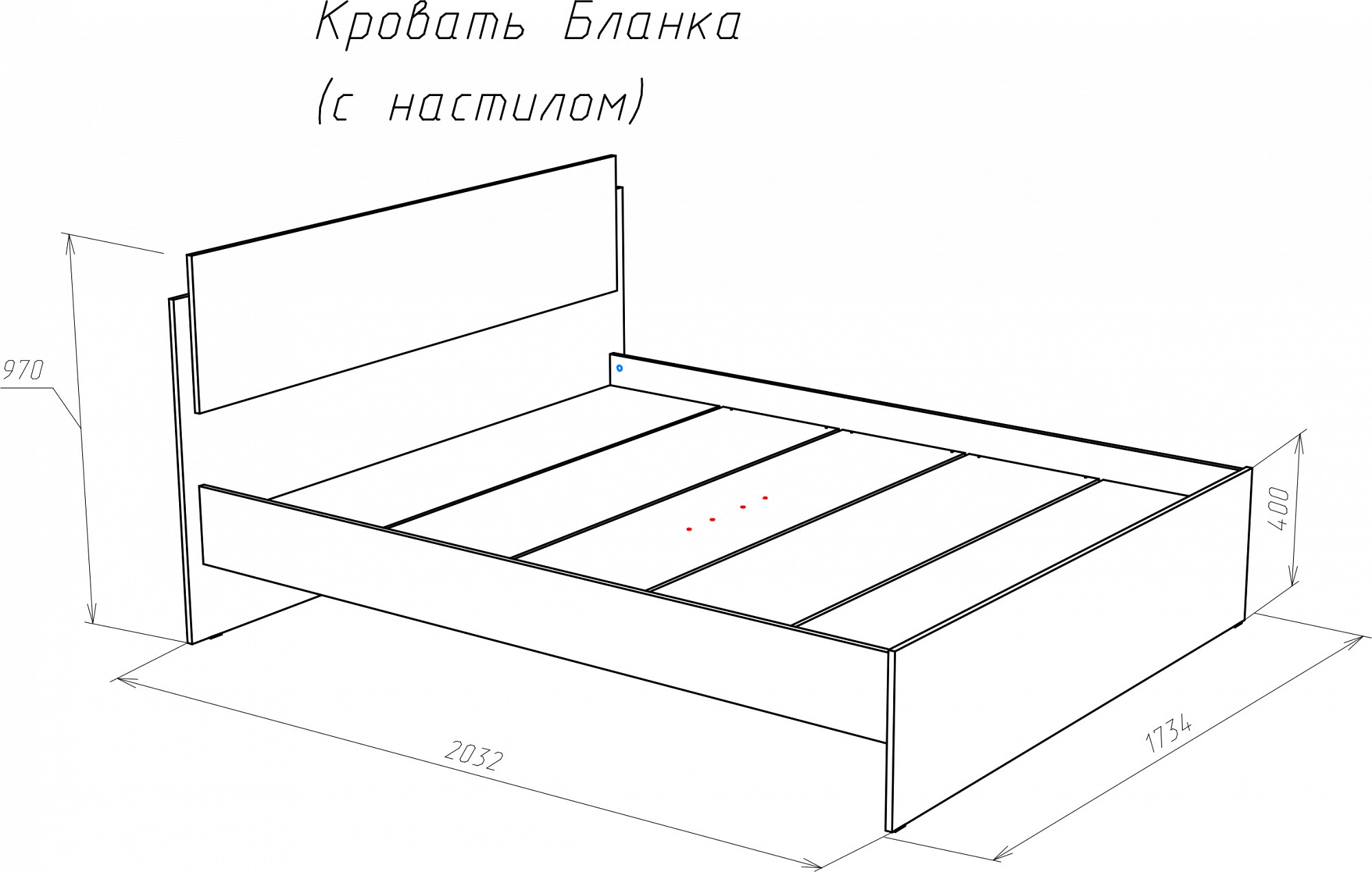 Конструктив кровати ЛДСП 1400 2000