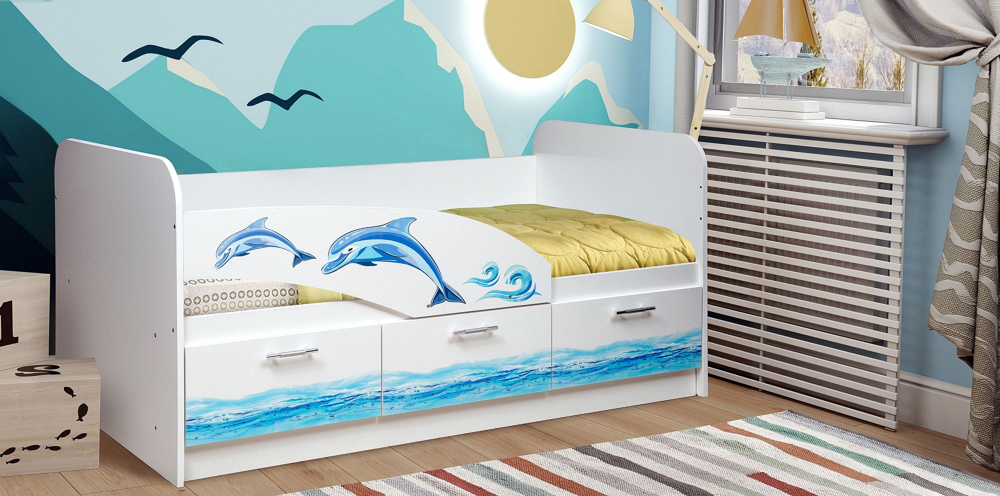 двухъярусная кровать с дельфином