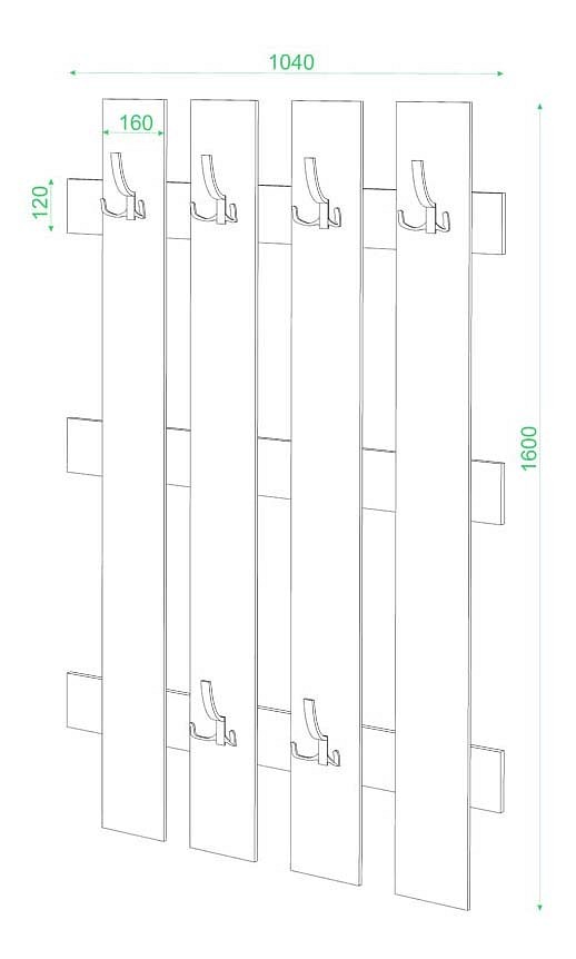 Чертеж вешалки настенной