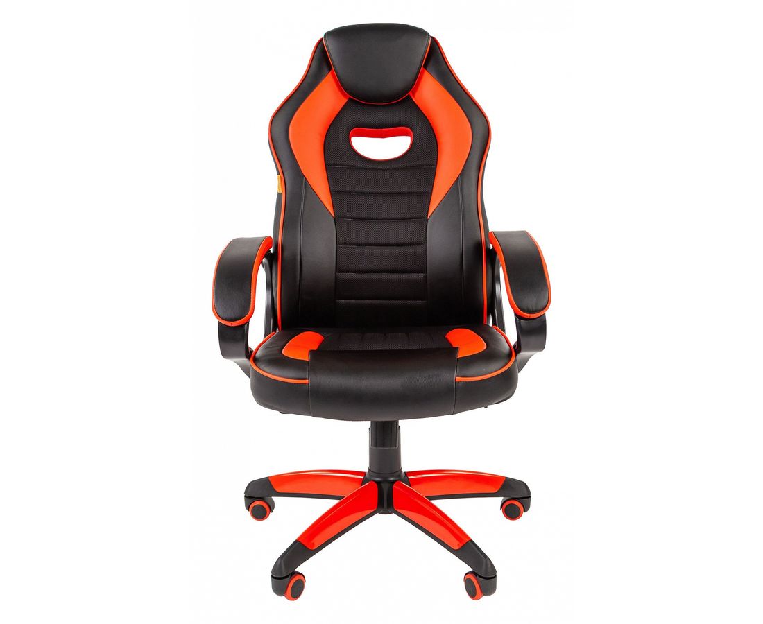 кресло компьютерное черное с оранжевым