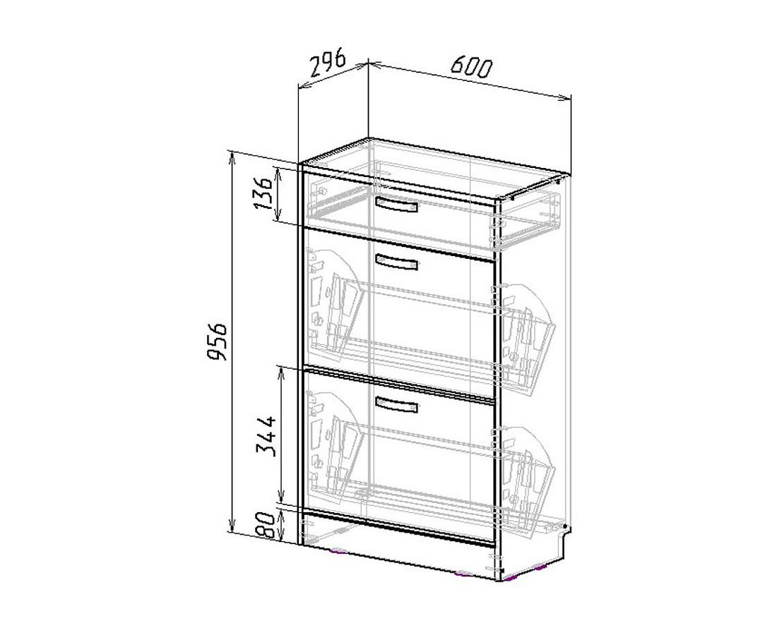 тумба для обуви размеры