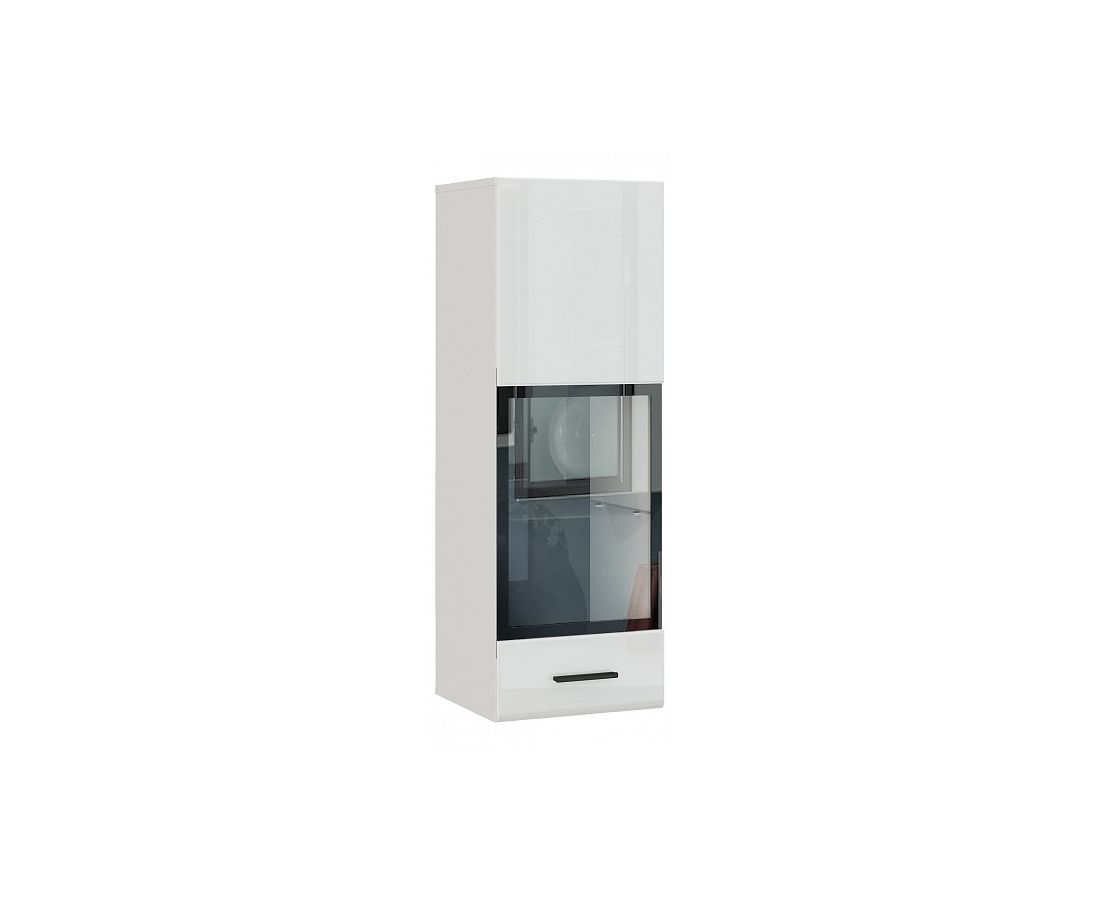 Gloss шкаф витрина Тип-2 навесной белый/белый глянец 71373137