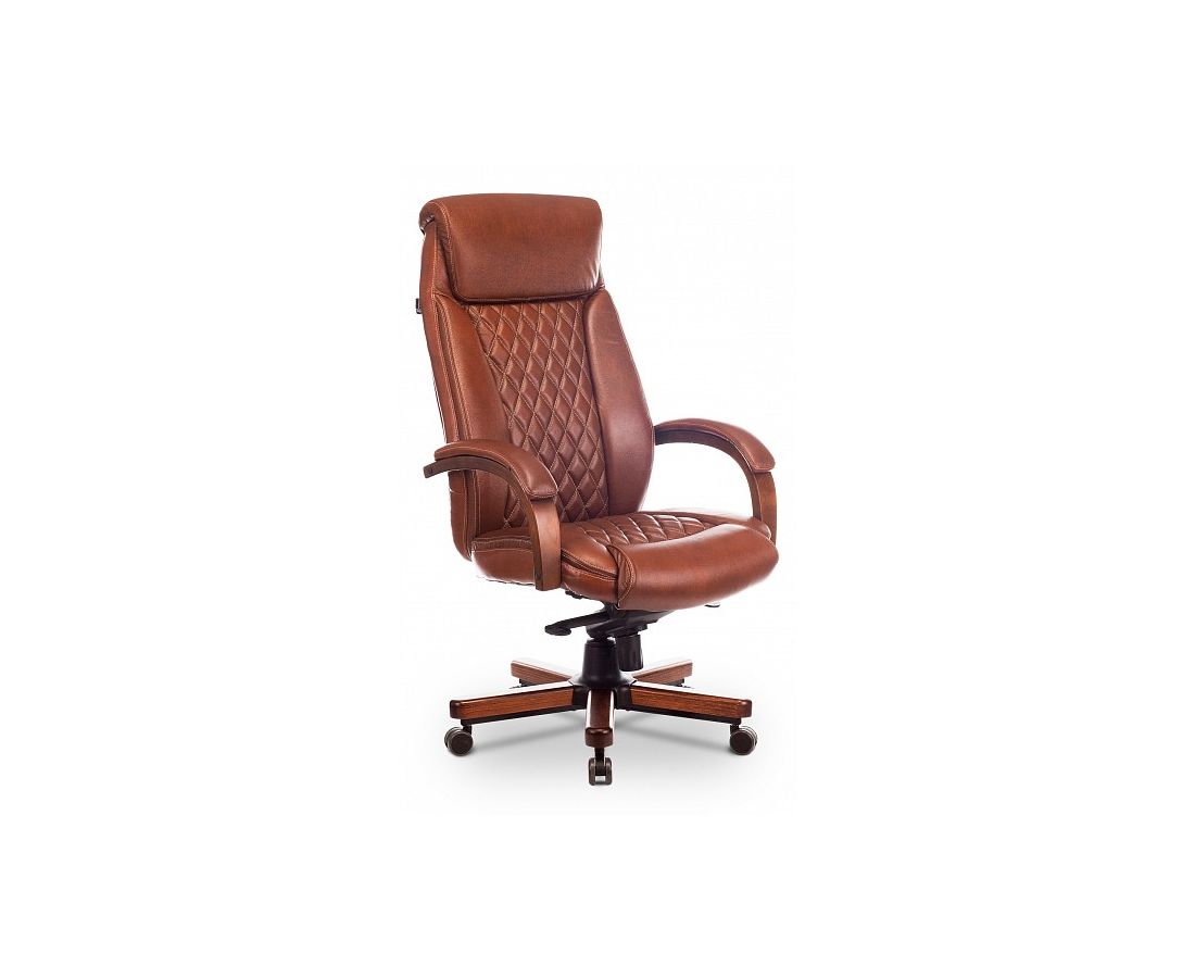 Кресло коричневое кожаное для руководителя