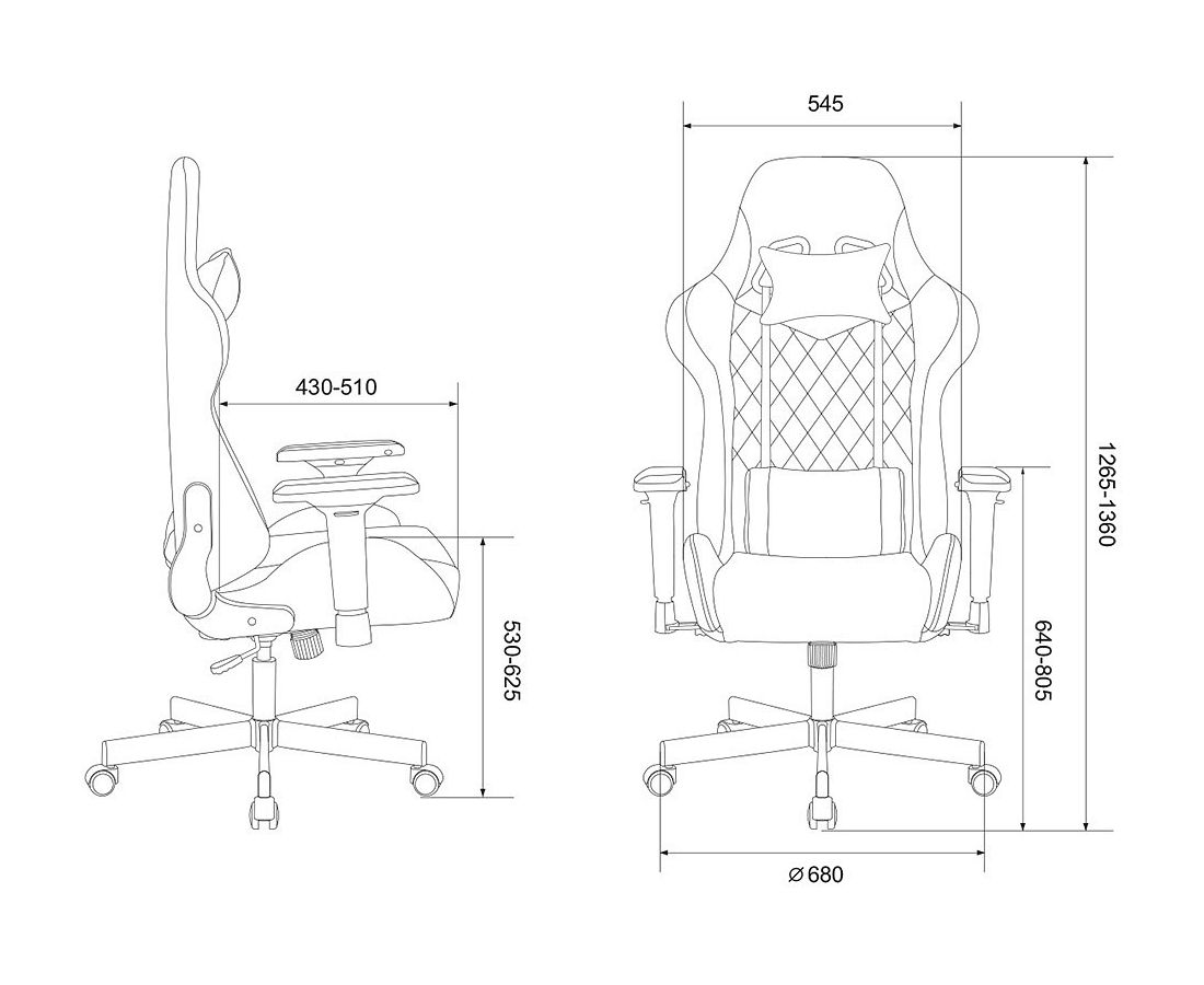 кресло компьютерное игровое бюрократ viking 7 knight br fabric