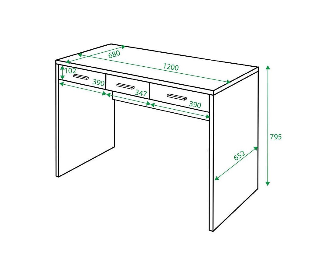 письменный стол размеры стандарт высота