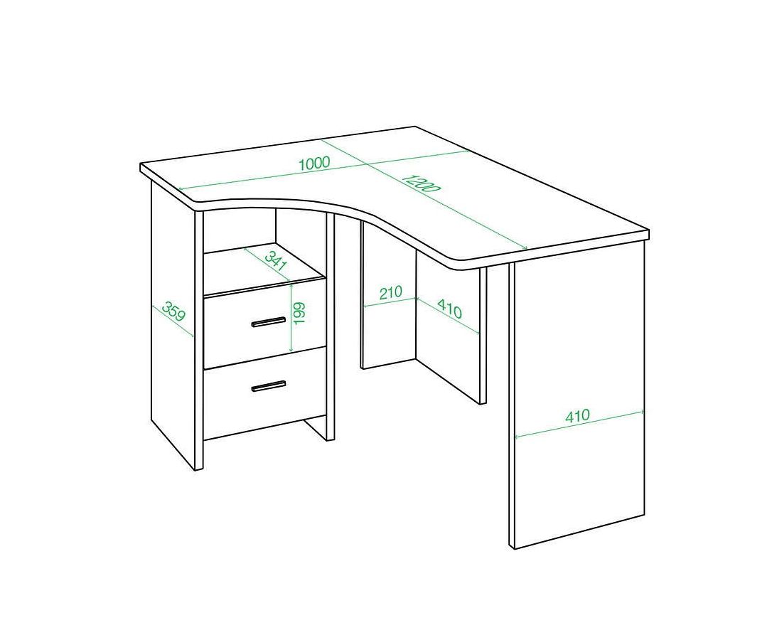 размеры компьютерного стола стандарт углового