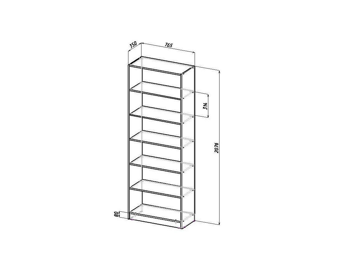 книжный стеллаж размеры стандарт