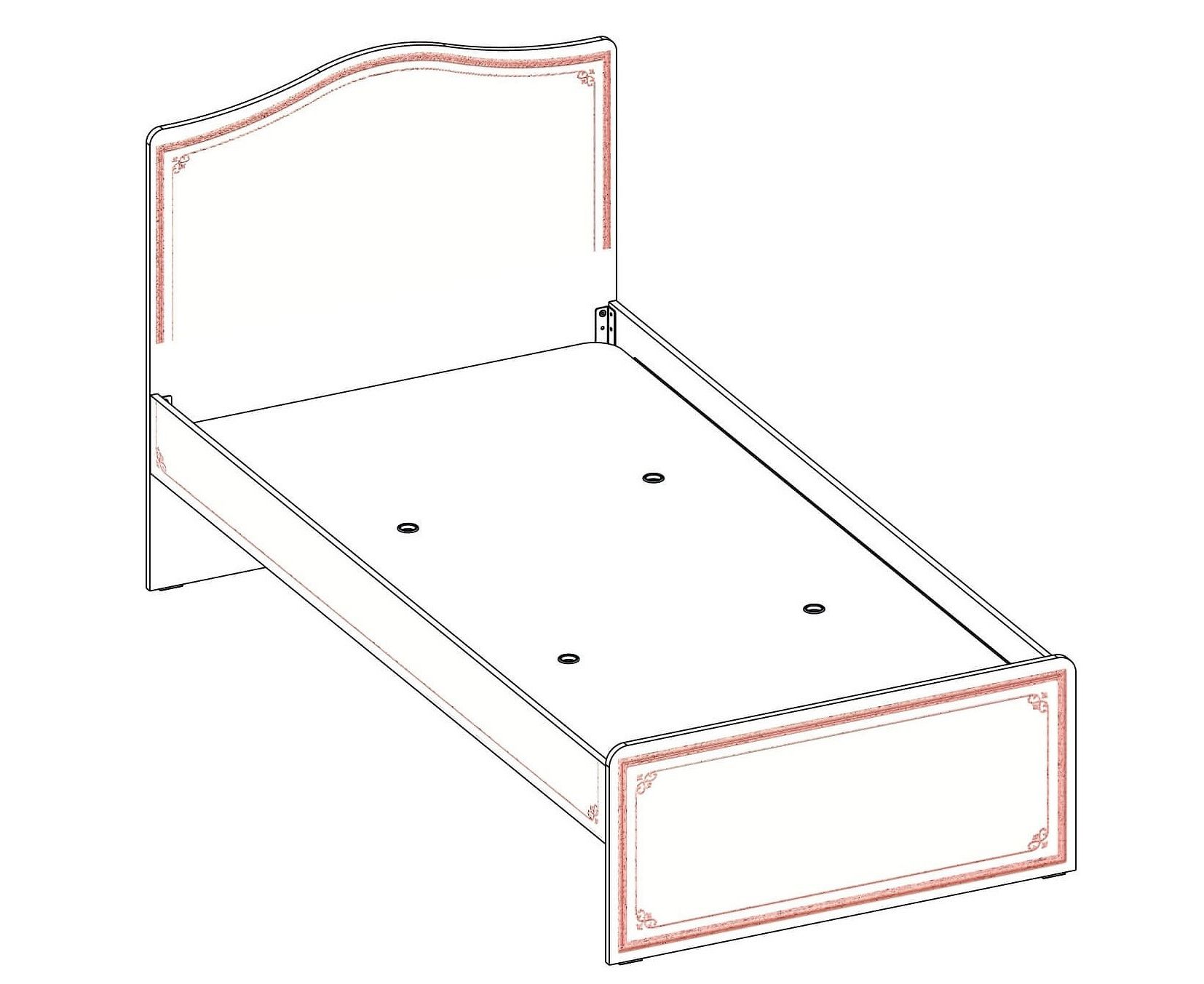 схема сборки односпальной кровати