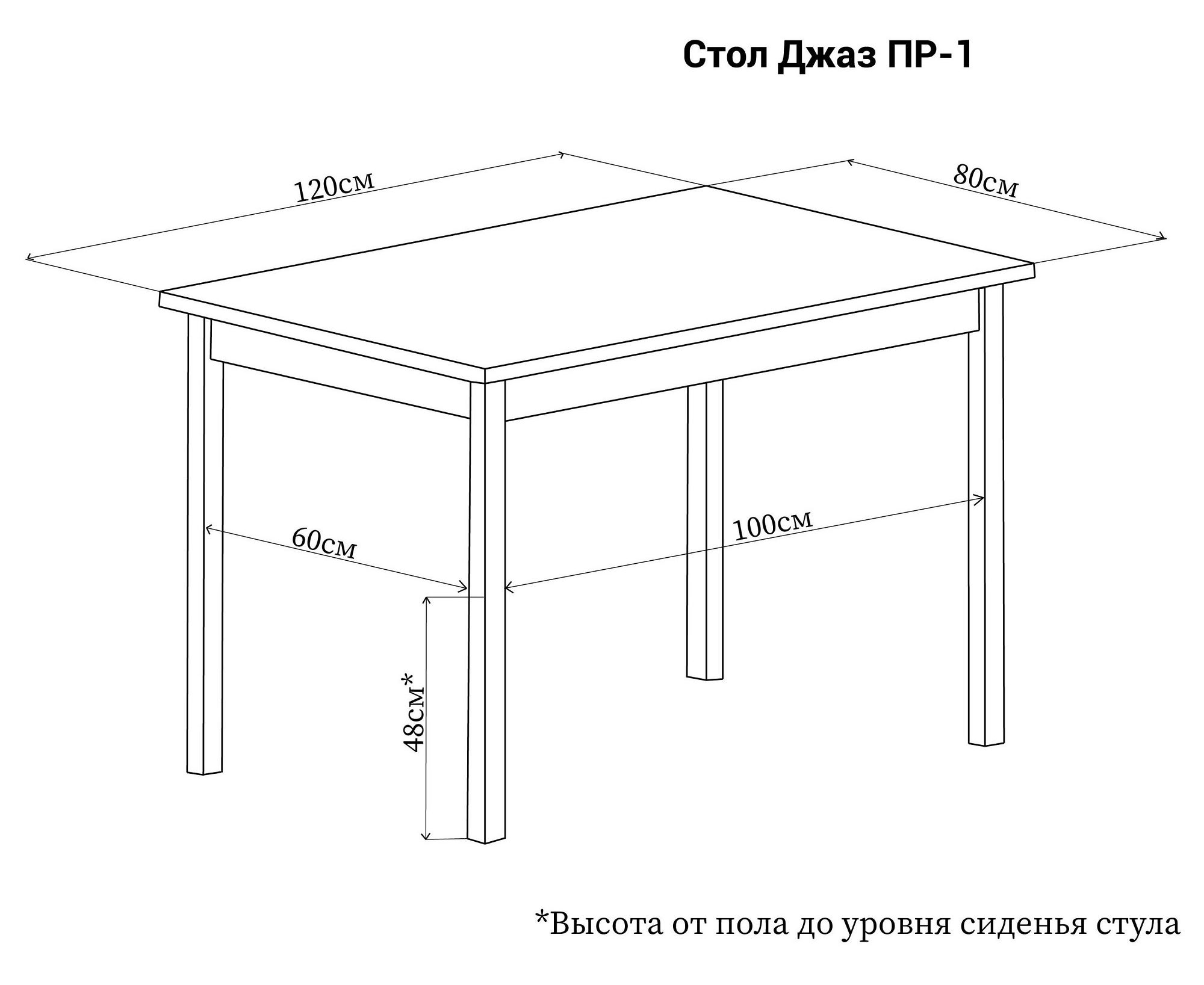 ширина стола на кухне