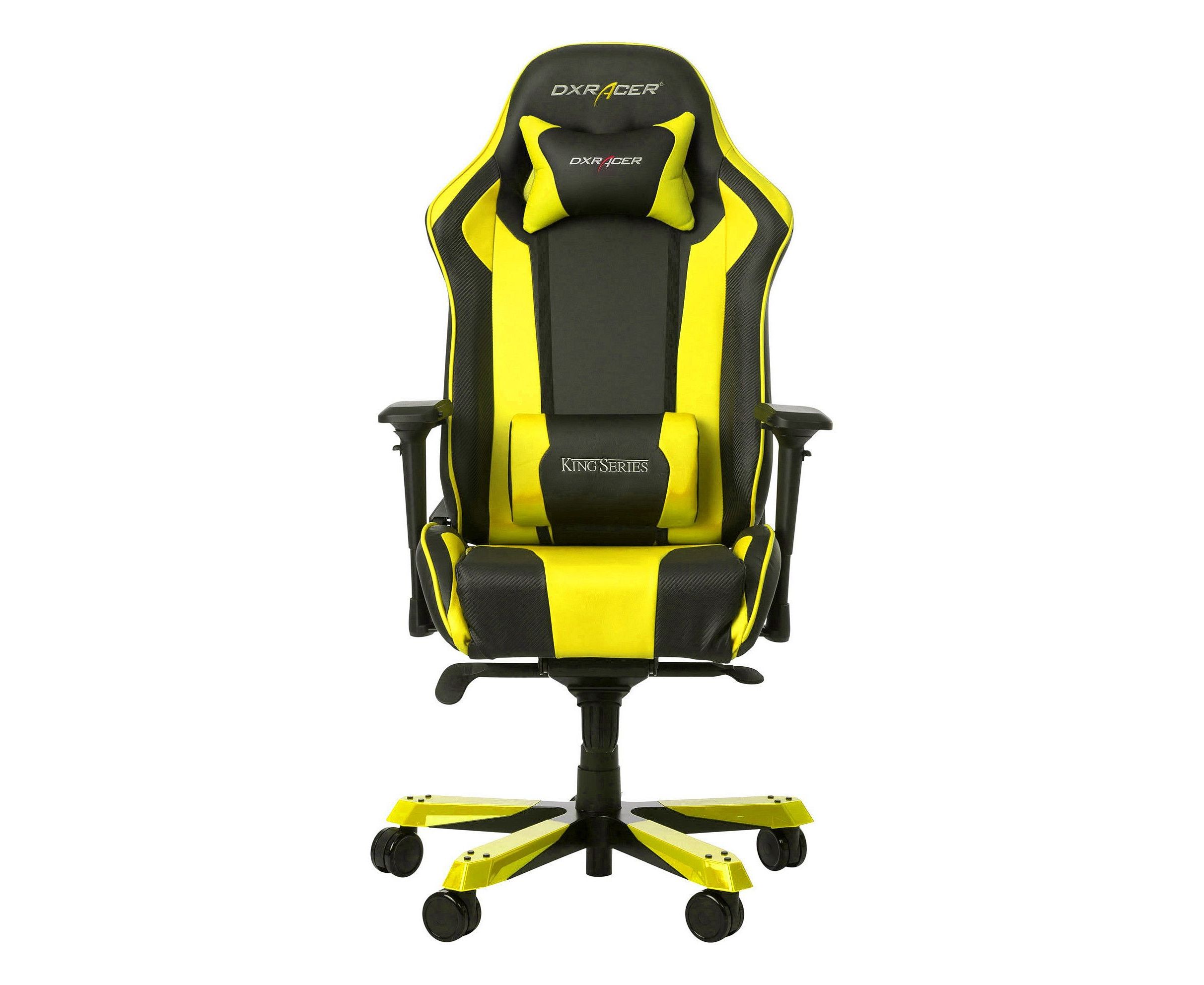 Компьютерное кресло dxracer king oh ks06 игровое обивка искусственная кожа цвет черный оранжевый