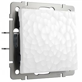  Выключатель одноклавишный без рамки Hammer W1210001 (белый), фото 1 