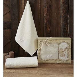  Набор из 2 полотенец для ванной Amanda S.068крем, фото 1 