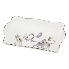  Блюдо декоративное (21x12x3 см) Котики 264-530, фото 1 