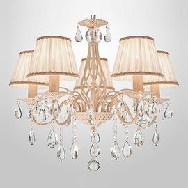  Подвесная люстра Amelia 10054/5 белый с золотом/прозрачный хрусталь Strotskis, фото 1 