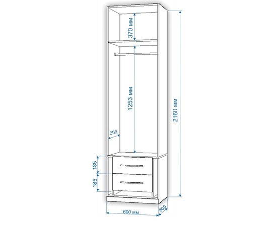  Шкаф платяной Нобиле Пл-60/60, фото 2 