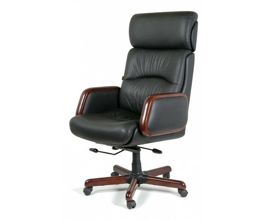  Кресло для руководителя Chairman 417 черный/орех темный, черный, фото 3 
