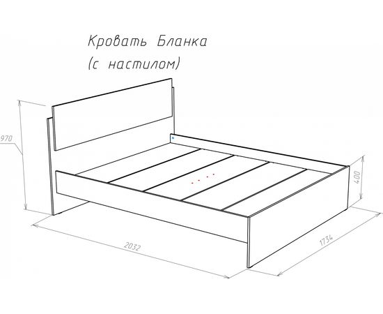  Кровать двуспальная Бланка 2000x1600, фото 2 