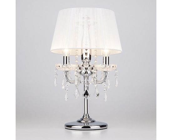  Настольная лампа декоративная Allata 2045/3T хром/белый настольная лампа, фото 1 