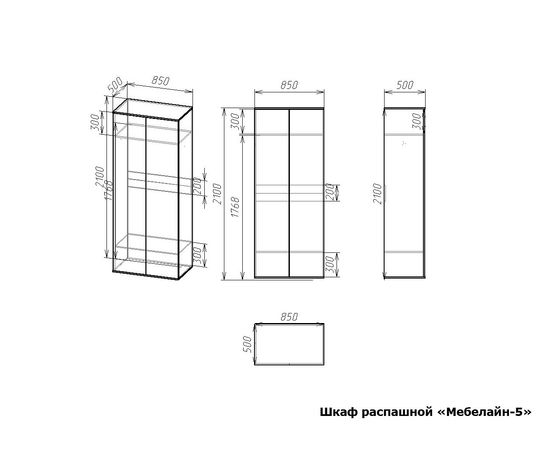  Шкаф платяной Мебелайн-5, фото 2 