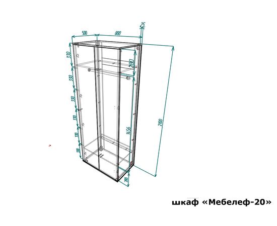  Шкаф платяной Мебелеф-20, фото 2 
