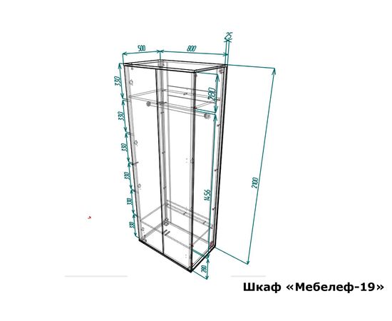 Шкаф платяной Мебелеф-19, фото 2 