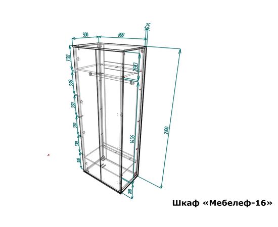  Шкаф платяной Мебелеф-16, фото 2 