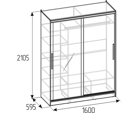  Шкаф-купе Strike 1600, фото 2 