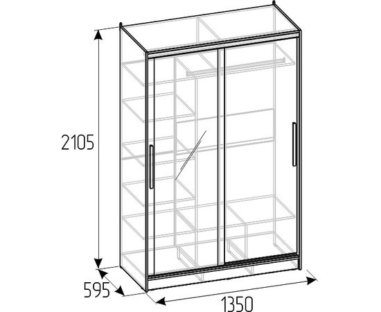  Шкаф-купе Strike 1350, фото 2 