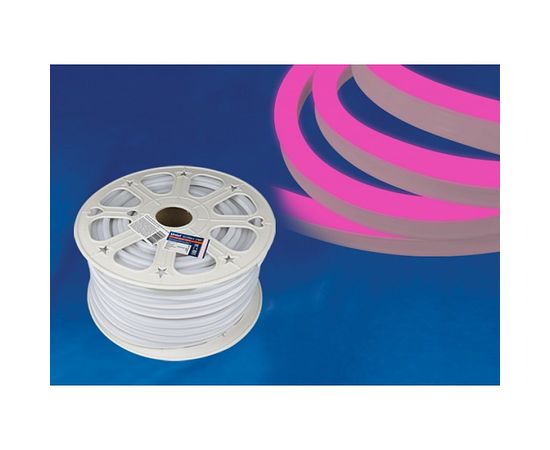  Лента светодиодная [50 м] ULS-N21-2835-120LED/m-8mm-IP67-220V-8W/m-50M-PINK бобина, фото 1 