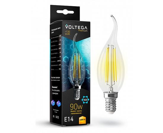  Лампа светодиодная Premium E14 230В 7Вт 2800K VG10-CW35E14warm9W-F, фото 1 
