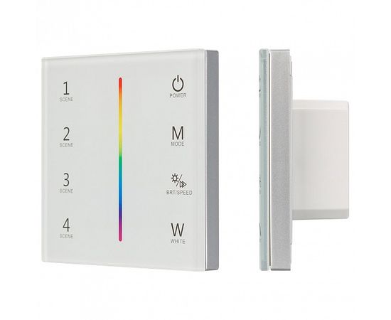  Панель-регулятора цвета RGBW сенсорная встраиваемая Sens SMART-P22-RGBW White (12-24V, 4x3A, 2.4G), фото 1 