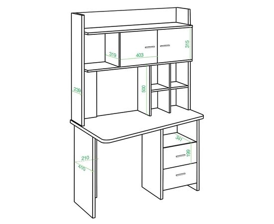  Стол компьютерный Домино Lite СКЛ-Трап120+НКЛХ-120, фото 2 