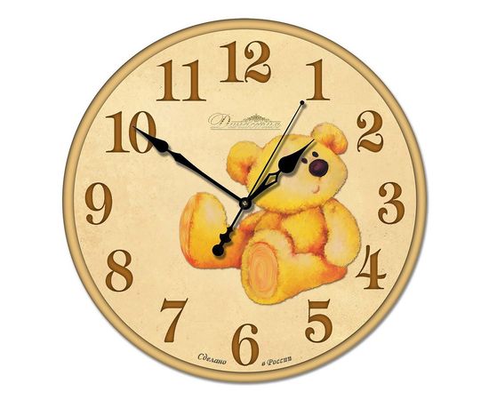  Настенные часы (33x33x4 см) Медвежонок 01-009, фото 3 