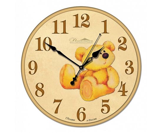  Настенные часы (33x33x4 см) Медвежонок 01-009, фото 1 