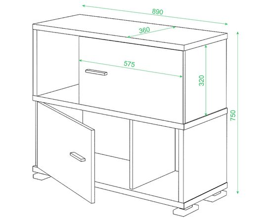  Тумба комбинированная Домино нельсон СБ-30/2, фото 2 