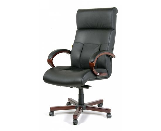  Кресло для руководителя Chairman 421 черный/орех темный, черный, фото 2 