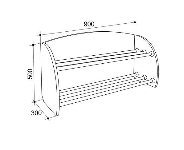 Чертеж полки для обуви