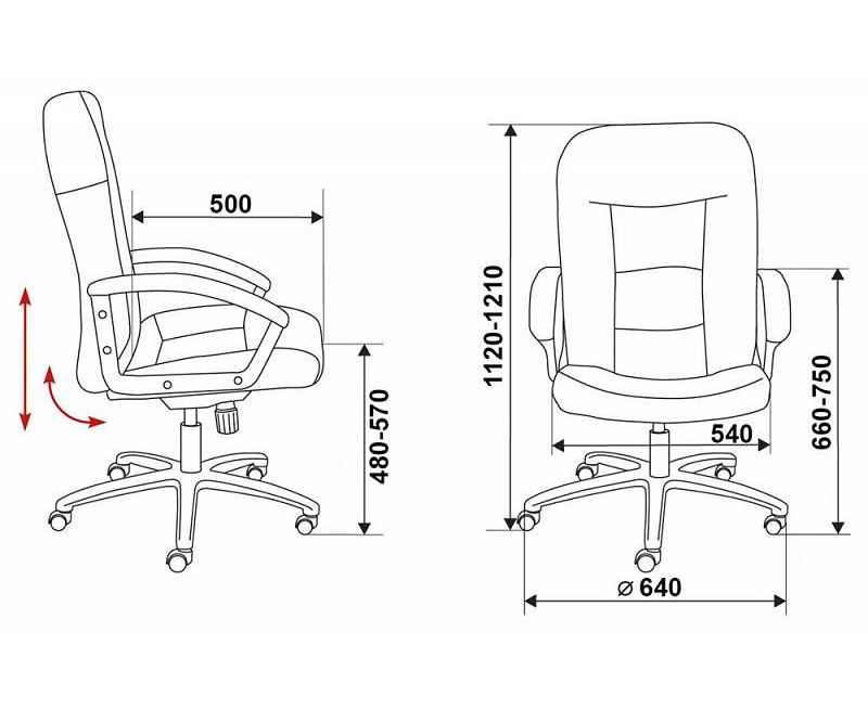 Кресло офисное чертеж